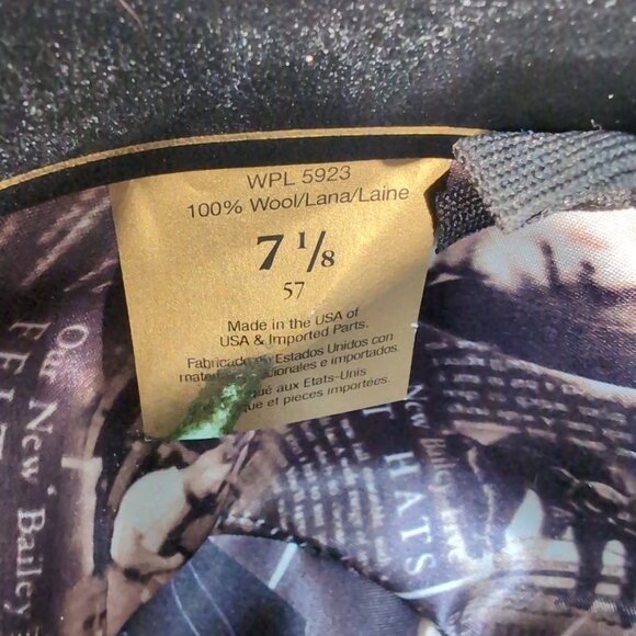 Bailey Black XX Wool Blend Western Cowboy Hat – Men’s 7 1/8 - Picture 8 of 10